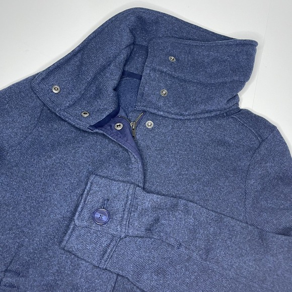 Patagonia Women's Small Better Sweater Long Coat Jacket Fleece Blue Zip Button - Picture 5 of 16